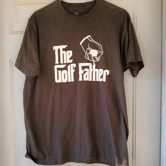 Men's The Golf Father Black T Shirt Size Large Golfing Golfer Father's Day - Picture 1 of 3